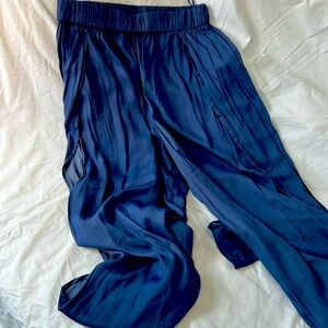 Palazzo blue size small pants/ side slit bikini cover